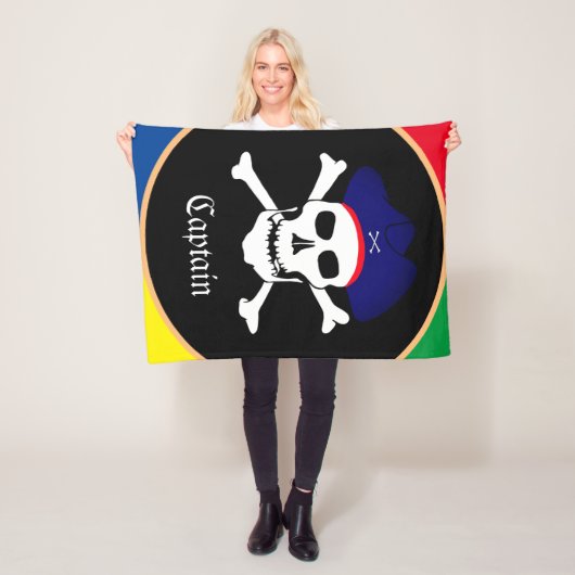 キャプテン&パイレーツフラグ-トレジャーアイランド/キッズ フリースブランケット (インサイチュ)