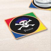 キャプテン&パイレーツ国旗 – 宝島/パーティー スクエアペーパーコースター (アングル)