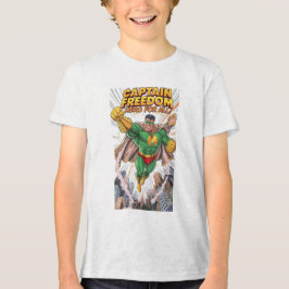 キャプテン・フリーダム - 正義の英雄 グラフィックTシャツ トライブレンドＴシャツ