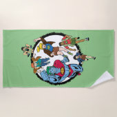 キャプテン・プラネットとプラネタイツ・サークルグラフィック ビーチタオル (正面)