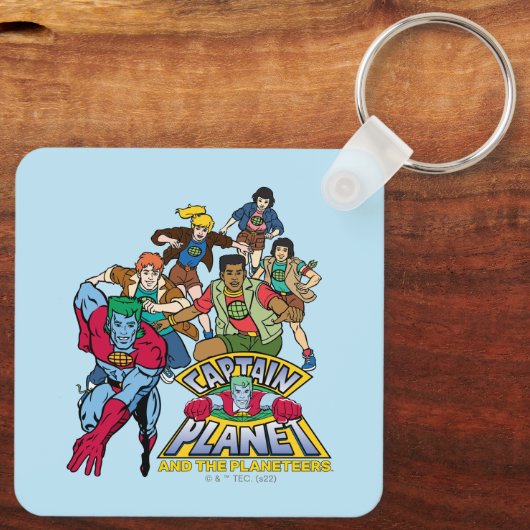 キャプテン・プラネットとプラネタイトグループのロゴグラフィック キーホルダー (裏面)