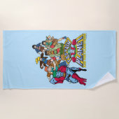 キャプテン・プラネットとプラネタイトグループのロゴグラフィック ビーチタオル (正面)