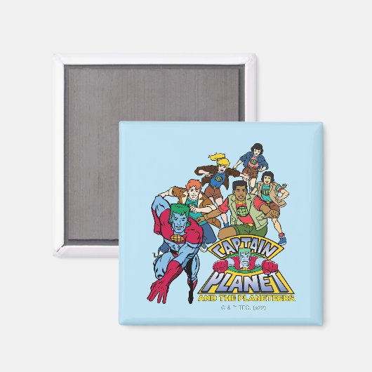 キャプテン・プラネットとプラネタイトグループのロゴグラフィック マグネット (正面/裏面)