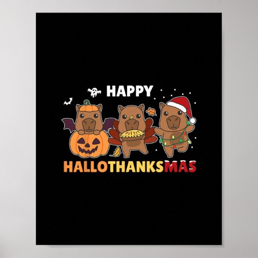 キャプバラのクリスマスハロウィーンの衣装ハッピーハロース ポスター (正面)