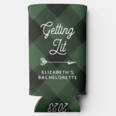 キャプパーソナライズされたバチェロレッテフランネル スリム缶クーラー (裏面)