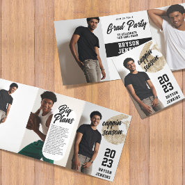 キャプピンシーズン男らし卒業招待状 三つ折りプログラム