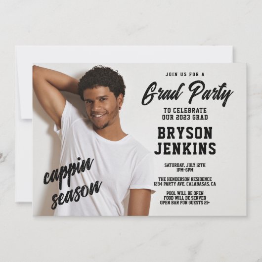 キャプピンシーズン男らし卒業招待状 招待状 (正面)