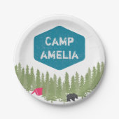 キャプユニークン名パーソナライズされた誕生日パーティーピンク ペーパープレート (正面)