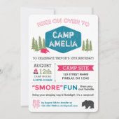 キャプユニークン名パーソナライズされた誕生日パーティーピンク 招待状 (正面)