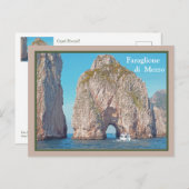 キャプリーにボートで行く(アーチ型の岩を通過) ポストカード (正面/裏面)