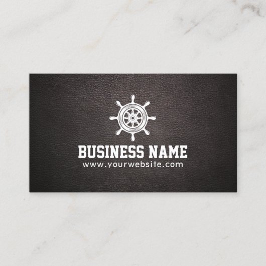 キャプ航海のテンズホイールエレガントダークレザー 名刺 (正面)