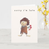 キャベおもしろいマンガユーモアのあるーベテッド誕生日 カード (黄色い花)