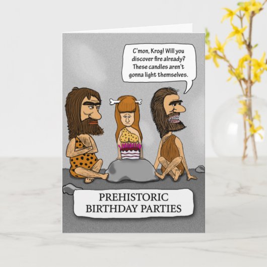 キャベおもしろいメンと警告誕生日待ち カード (黄色い花)