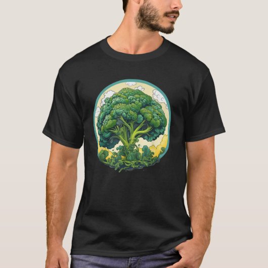 キャベツおもしろいとコーリーフロー用の野菜ブロッコリー Tシャツ (正面)