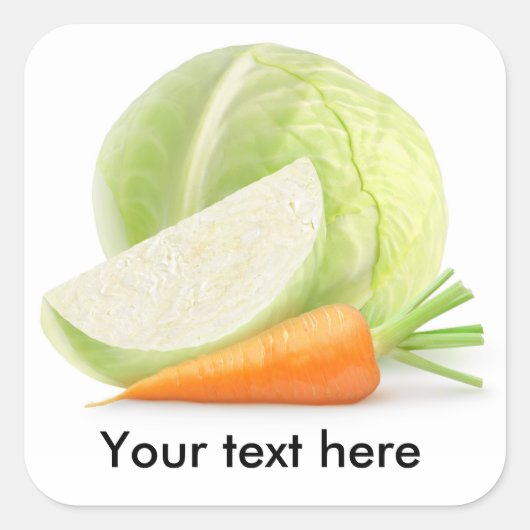 キャベツとニンジン スクエアシール (正面)