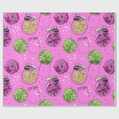 キャベツと瓶を発酵させたザワークラウト ラッピングペーパー (フラット)