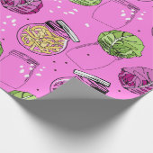 キャベツと瓶を発酵させたザワークラウト ラッピングペーパー (角)