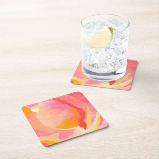 キャベツはIII上がりました スクエアペーパーコースター (インサイチュ)