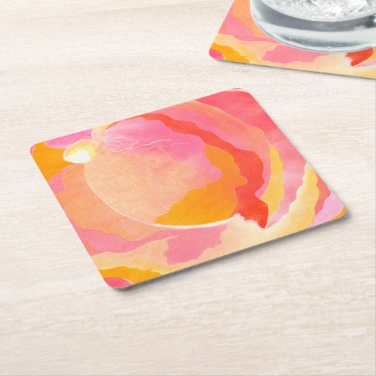 キャベツはIII上がりました スクエアペーパーコースター (アングル)