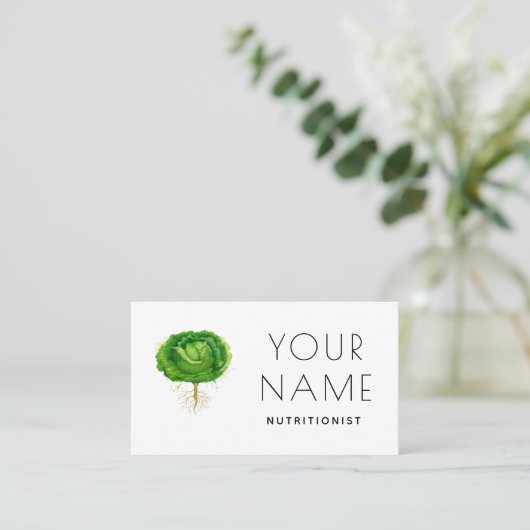 キャベツオーガニック水彩野菜栄養士 名刺 (スタンド正面)