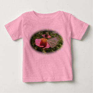 キャベツバタフライオン《植物》百日草ベビーTシャツ ベビーTシャツ