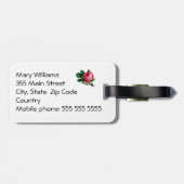 キャベツバラの荷物タグ ラゲッジタグ (裏面横)