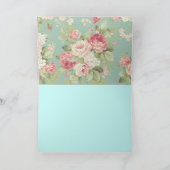 キャベツバラアクアフローラルパターンヴィンテージ シーズンカード (内部)