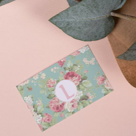 キャベツバラアクアフローラルパターンヴィンテージ シーズンカード