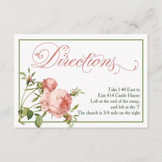 キャベツバラ結婚の指示詳細カード エンクロージャーカード (正面)