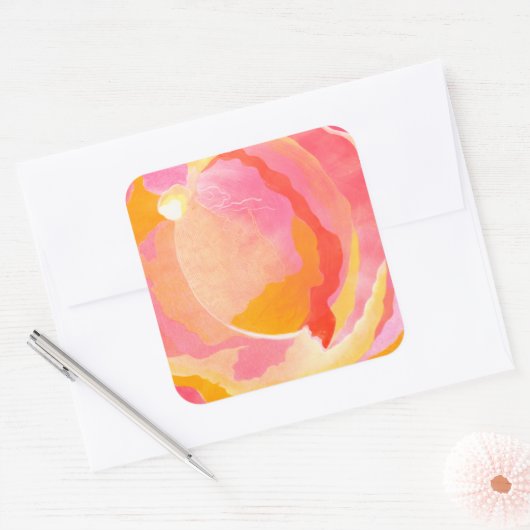 キャベツバラIII スクエアシール (封筒)