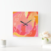 キャベツバラIV スクエア壁時計 (ホーム)