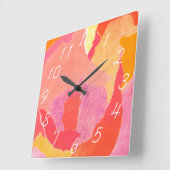 キャベツバラIV スクエア壁時計 (傾斜)