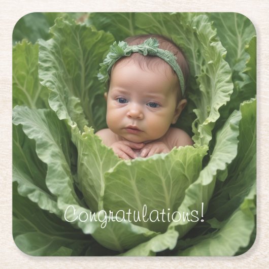 キャベツパッチベビー スクエアペーパーコースター (正面)