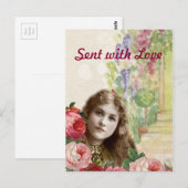 キャベツビクトリアンバラ女性フローラはがき ポストカード (正面/裏面)