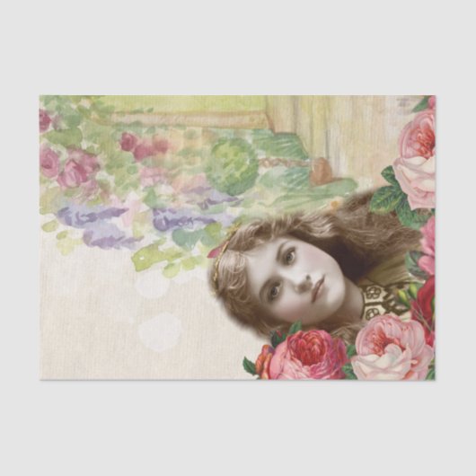 キャベツビクトリアンバラ女性フローラティッシュペーパー 薄葉紙 (正面)