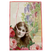 キャベツビクトリアンバラ女性フローラ抱き枕 ミディアムペーパーバッグ (正面)