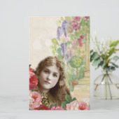 キャベツビクトリアンバラ女性フローラ文房具 便箋 (スタンド正面)