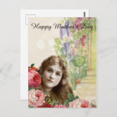 キャベツビクトリアンバラ女性フローラ ポストカード (正面/裏面)