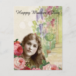 キャベツビクトリアンバラ女性フローラ ポストカード