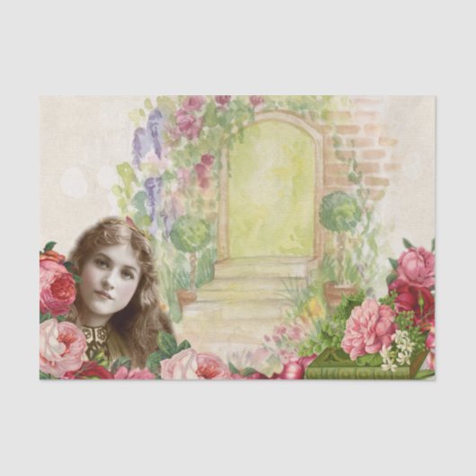 キャベツビクトリアンバラ女性フローラ 薄葉紙 (正面)