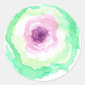 キャベツベジタブルガーデンファームフードウォーター色 ラウンドシール (正面)