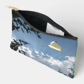 キャベツホワイトバタフライアクセサリーバッグ アクセサリーポーチ (見開き)