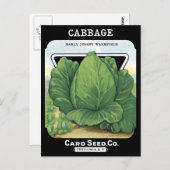キャベツヴィンテージ種子パケット野菜の葉の緑 ポストカード (正面/裏面)