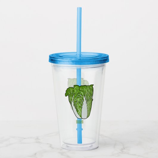 キャベツ中国のマンガイラストレーション アクリルタンブラー (正面)