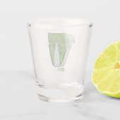 キャベツ中国のマンガイラストレーション ショットグラス (裏面)