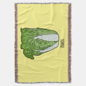 キャベツ中国のマンガイラストレーション スローブランケット (正面縦)