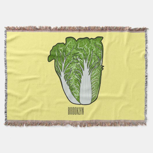 キャベツ中国のマンガイラストレーション スローブランケット (正面)