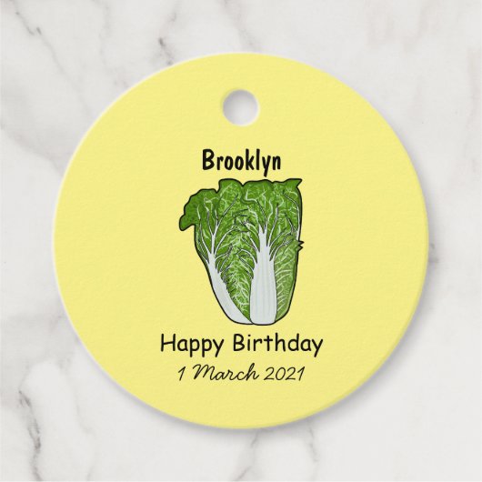 キャベツ中国のマンガイラストレーション フェイバータグ (正面)