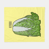 キャベツ中国のマンガイラストレーション フリースブランケット (正面(横))