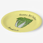 キャベツ中国のマンガイラストレーション ペーパープレート (アングル)